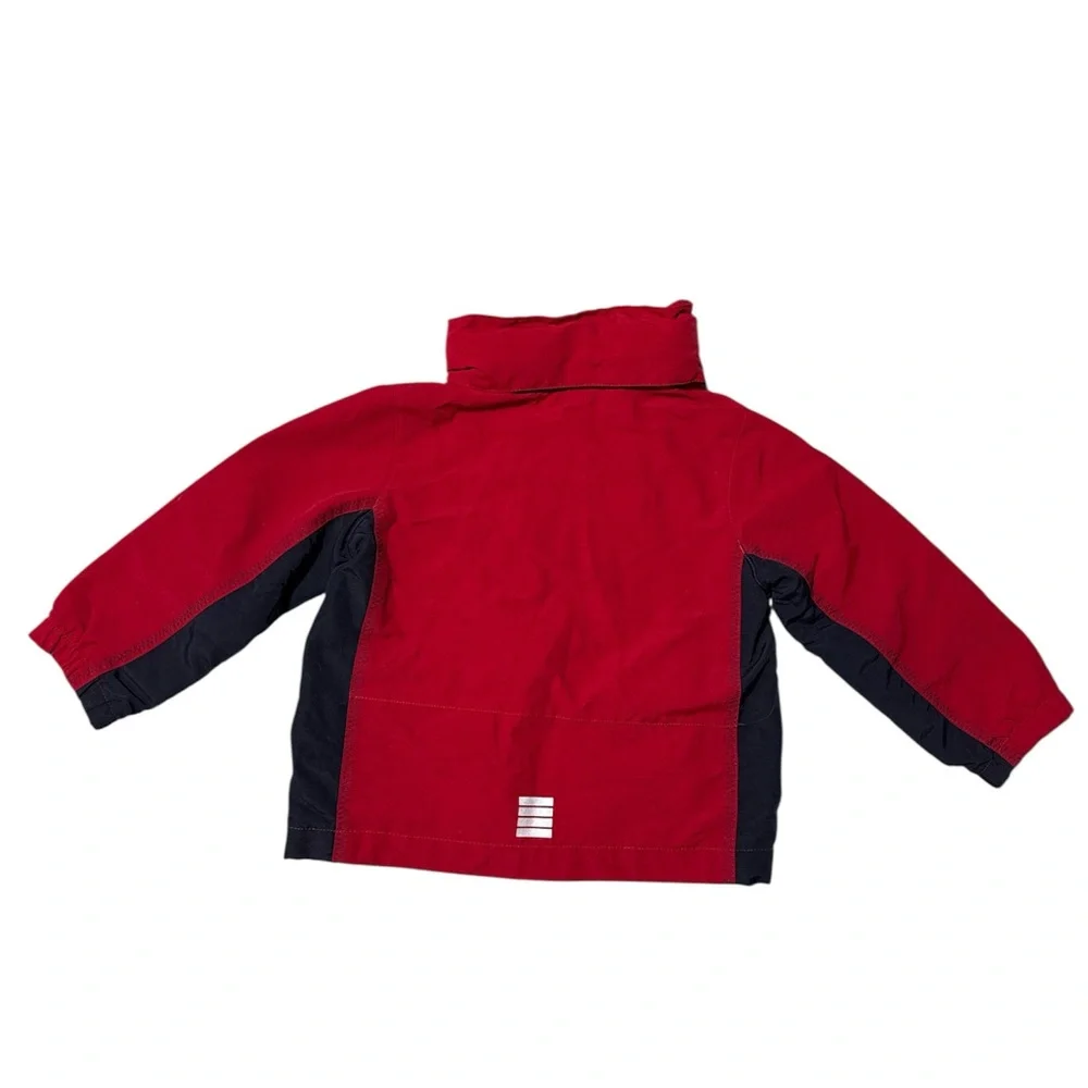 Lands' End Kids‎ Red & Navy Blue Hooded Windbreaker Jacket - Size 4
